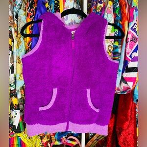Circo purple plush furry bear vest/jacket